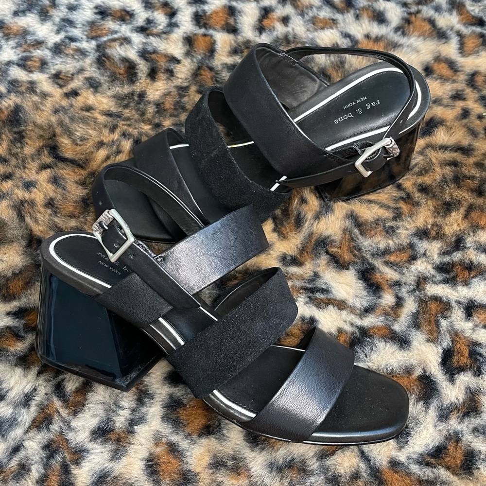 Rag and bone black strappy sandals